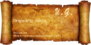 Ungváry Géza névjegykártya