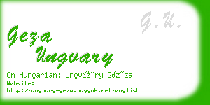 geza ungvary business card